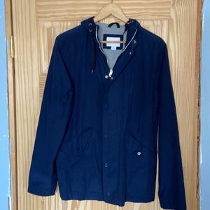 Blue raincoat jacket